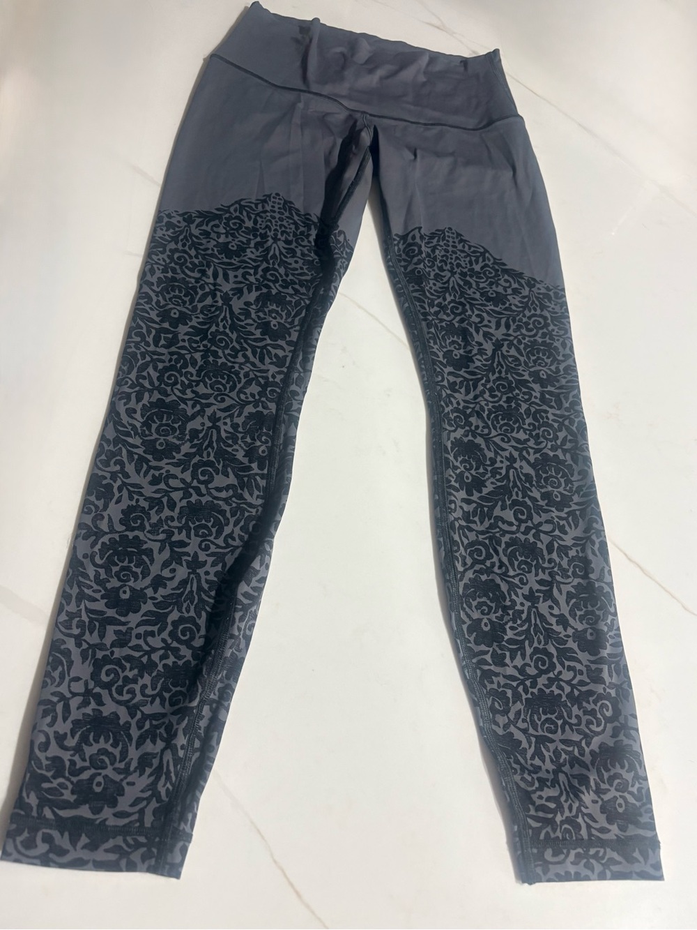 Women's Gray Patterned Yoga Jeans Leggings